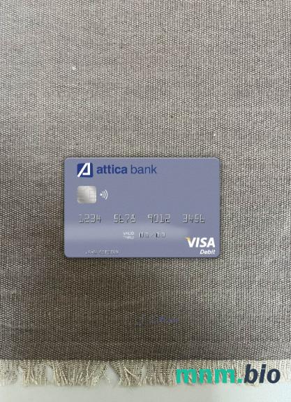 Greece Attica bank visa obciążyć card wygląd fotograficzny skan PSD + zdjęcie